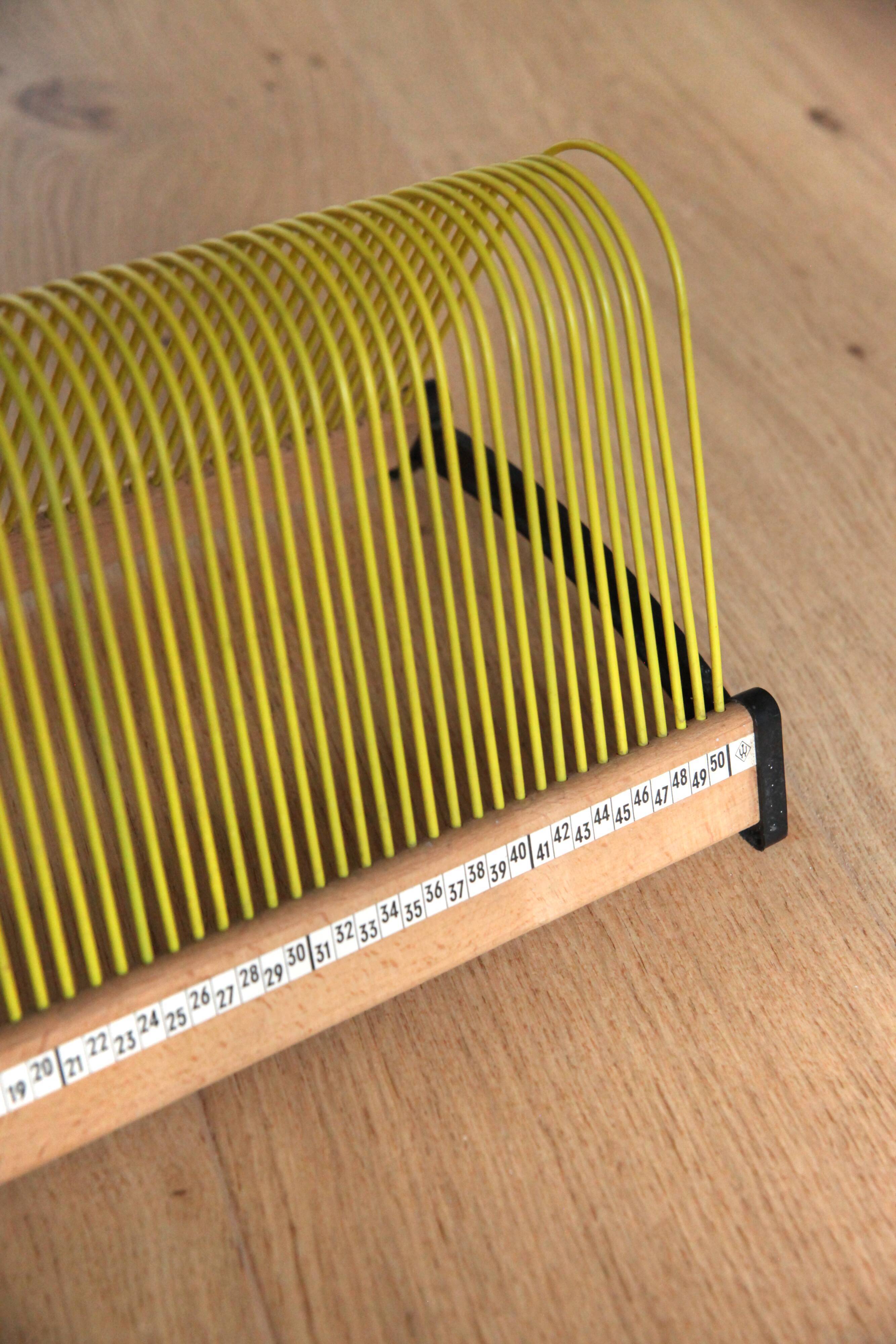 Yellow vinyl door, wooden structure