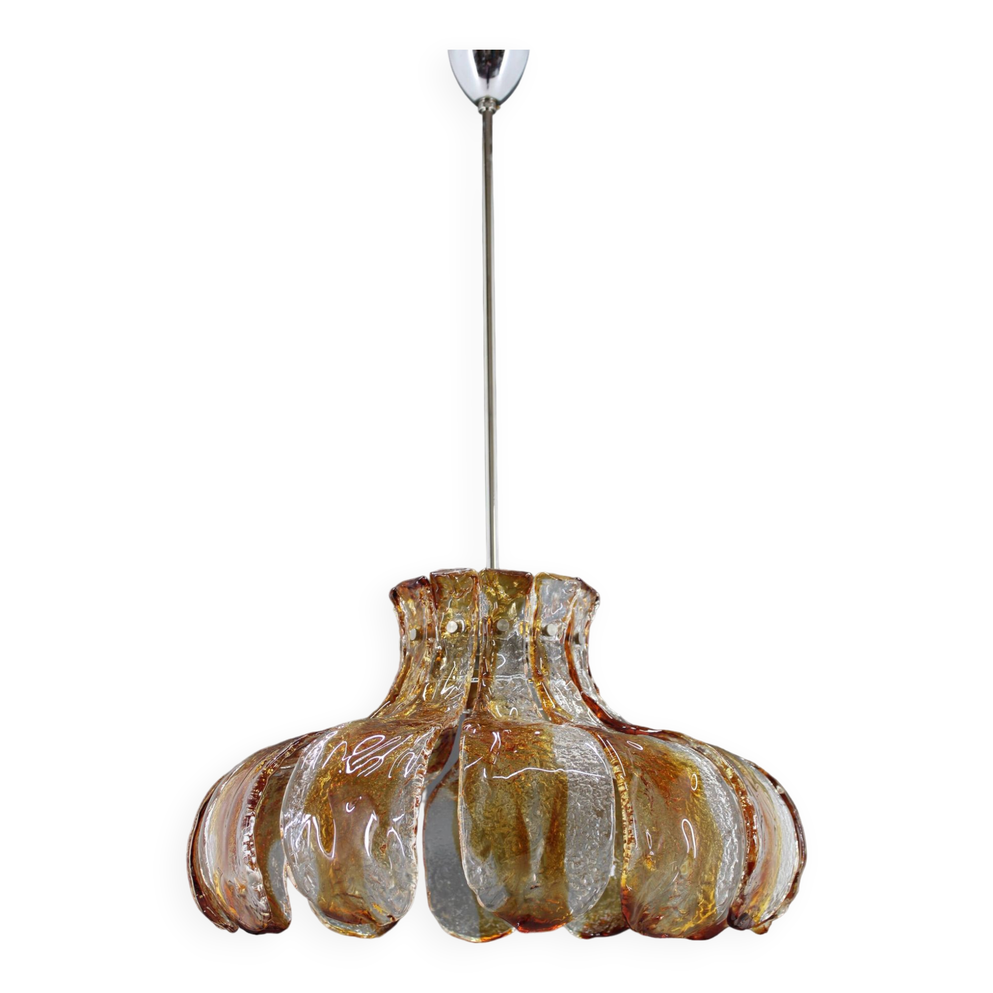 1970s Large Murano Glass Chandelier Mazzega, Italy