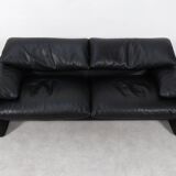 Ensemble de 2 canapés Cassina Maralunga 2,5 places - cuir noir