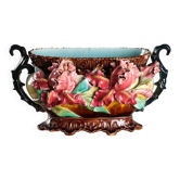 Jardinière ancienne en céramique barbotine, décorations, Europe, XXe siècle