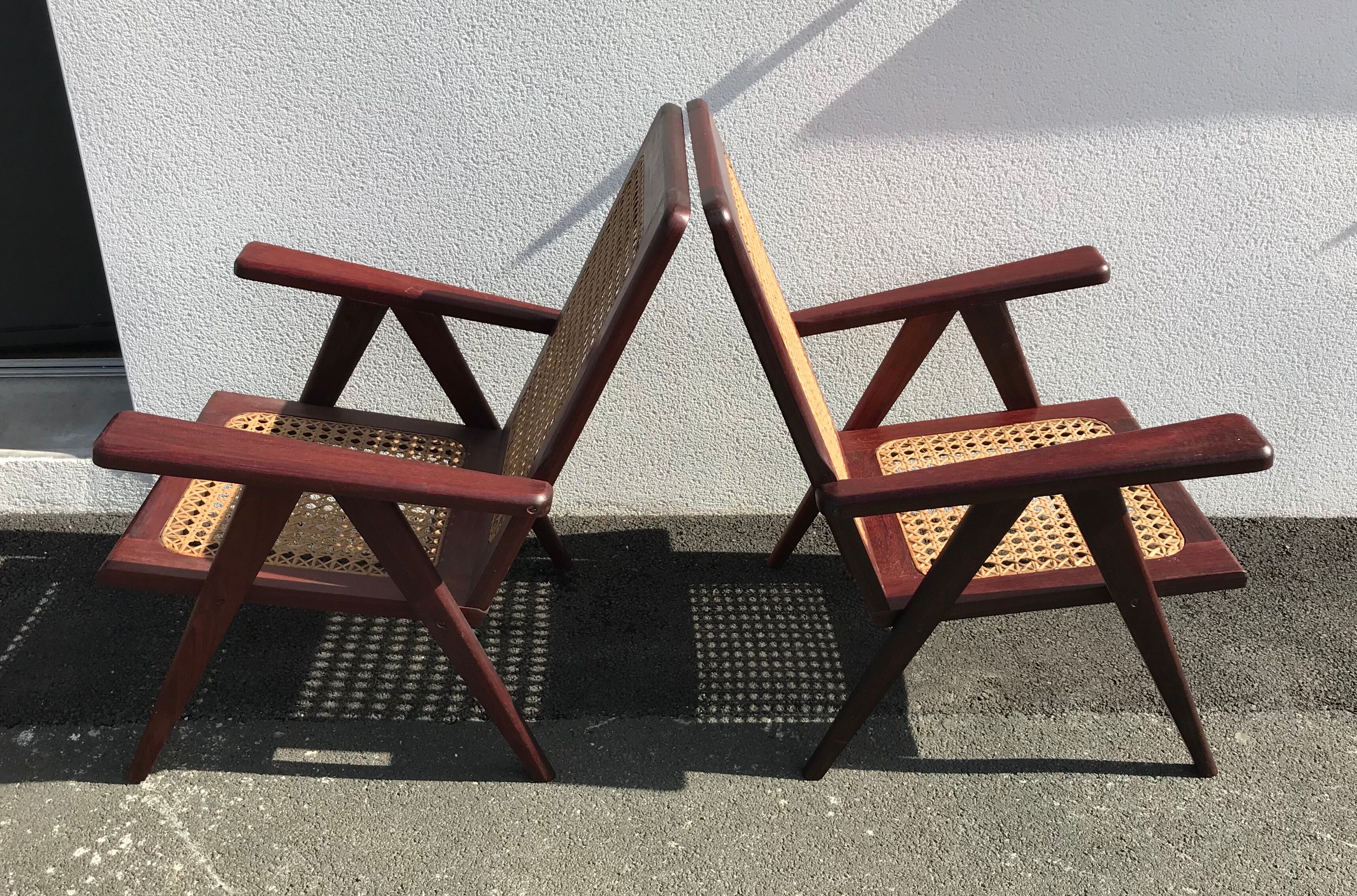Exotic wooden antique armchairs