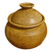 Stoneware sugar bowl with lid