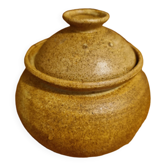 Stoneware sugar bowl with lid
