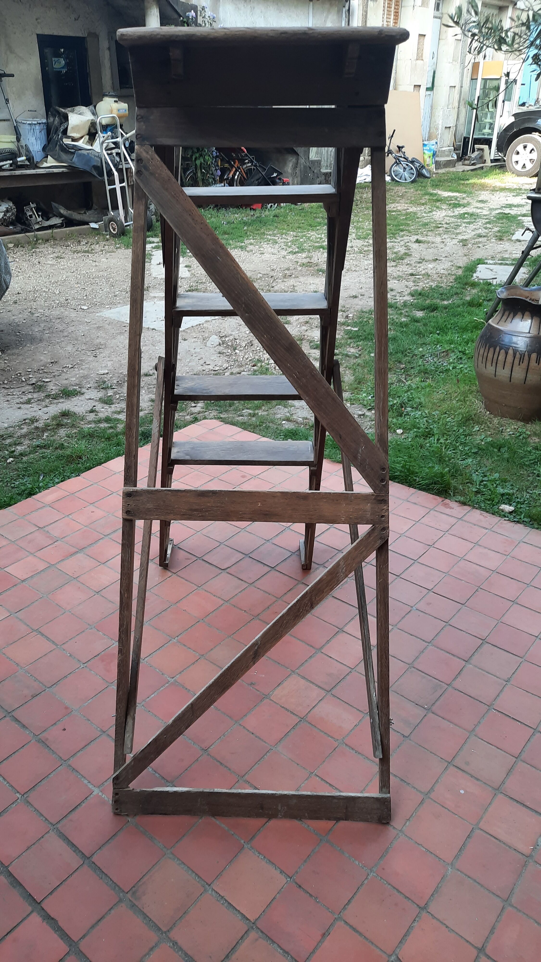 Old wooden stepladder