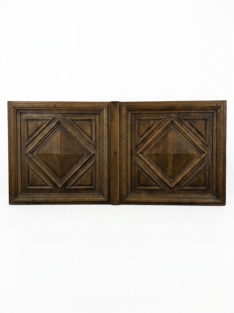 Pair of old solid oak doors