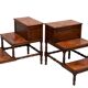 Superb pair Mahogany and Leather library steps England