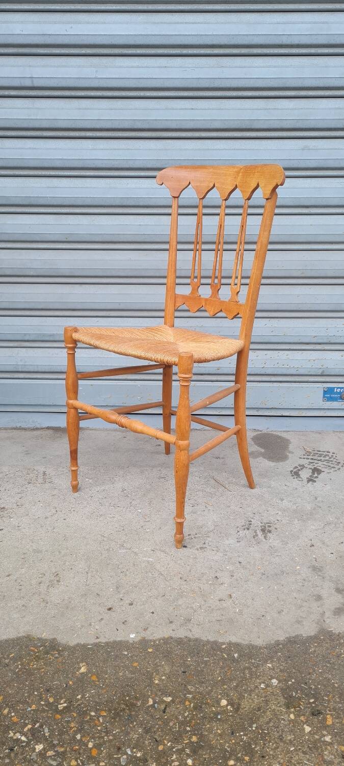 Chiavarine chair in wood and straw