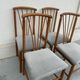 Suite de 4 chaises vintage en bois, dossier éventail, années 50/60