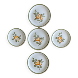 5 assiettes plates anciennes en faïence de Gien