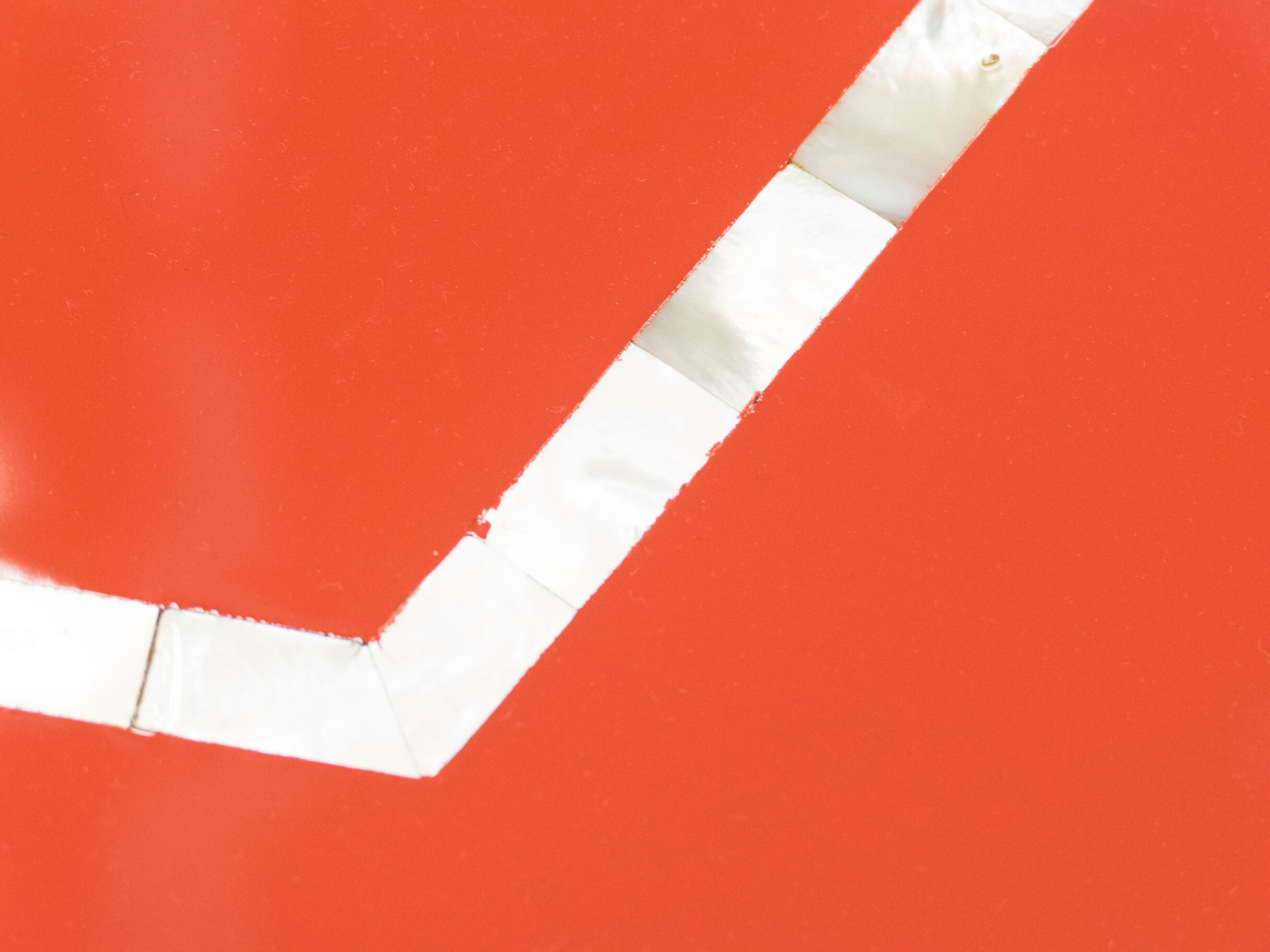 Red brass lacquered table  1970