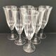 6 chiseled glass champagne flutes