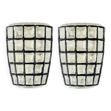 Pair of Mid-Century Modern Glass Wall Lights from Limburg, Germany, 1960s