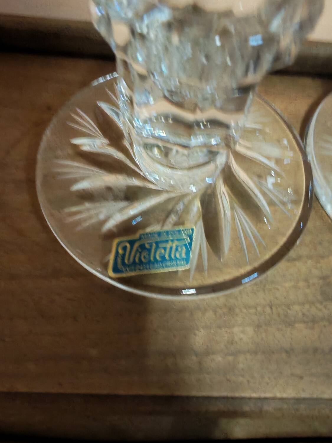 Pair of crystal candlesticks