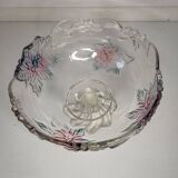 Footed glass fruit bowl