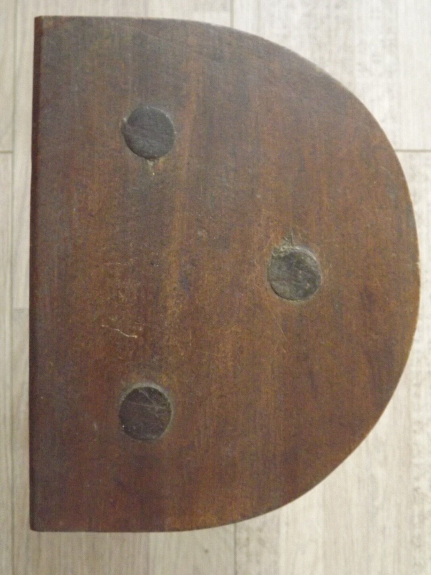 Vintage French Traditional Wooden 3 Legged Milking Stool – D-Shaped Seat