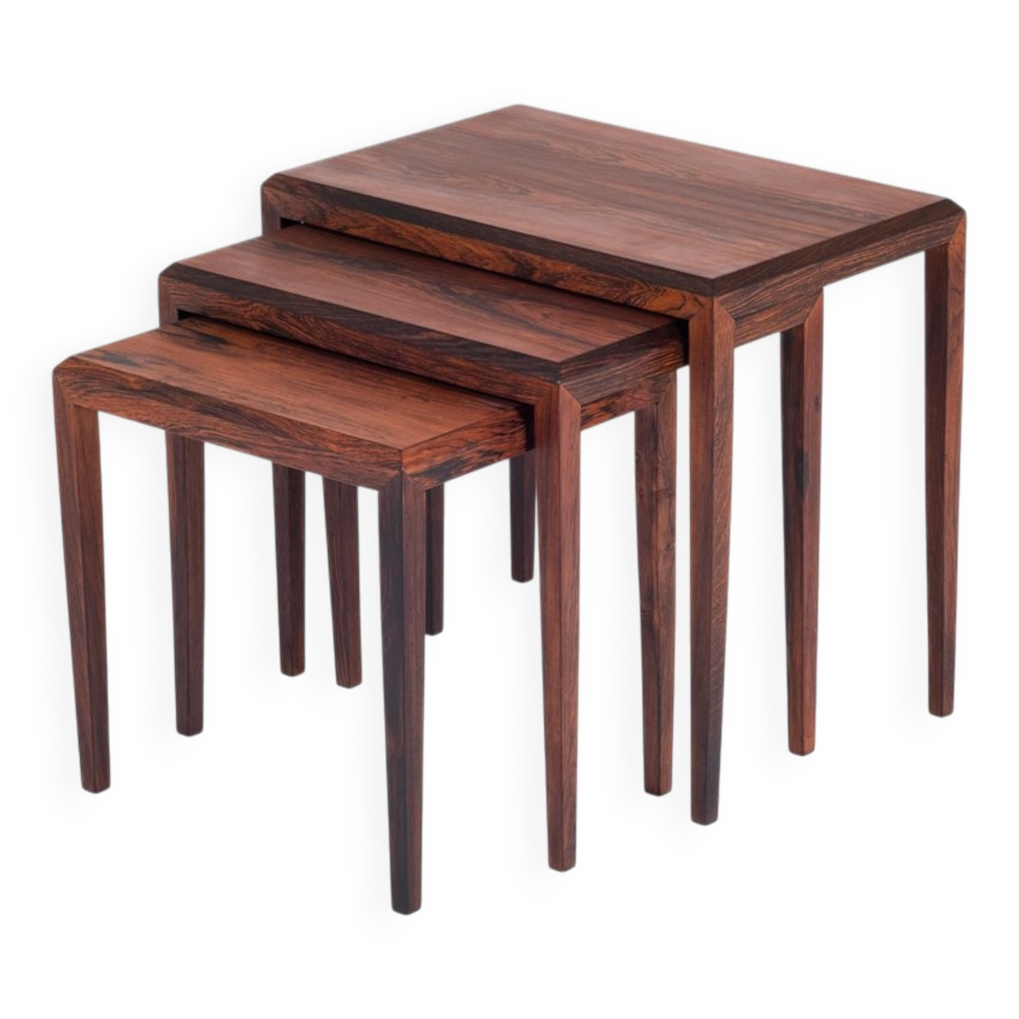 Mid-Century Nesting Tables in Rosewood by Johannes Andersen for Silkeborg, 1960, Set of 3