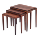 Mid-Century Nesting Tables in Rosewood by Johannes Andersen for Silkeborg, 1960, Set of 3