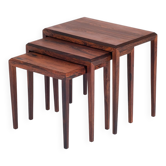 Tables Gigognes Mid-Century en Palissandre par Johannes Andersen pour Silkeborg, 1960, Set de 3
