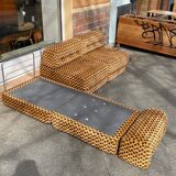 Sofa with 3 modules convertible into a bed of the 70s