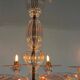 Venetian glass lustre in pink, in the style of Venini.