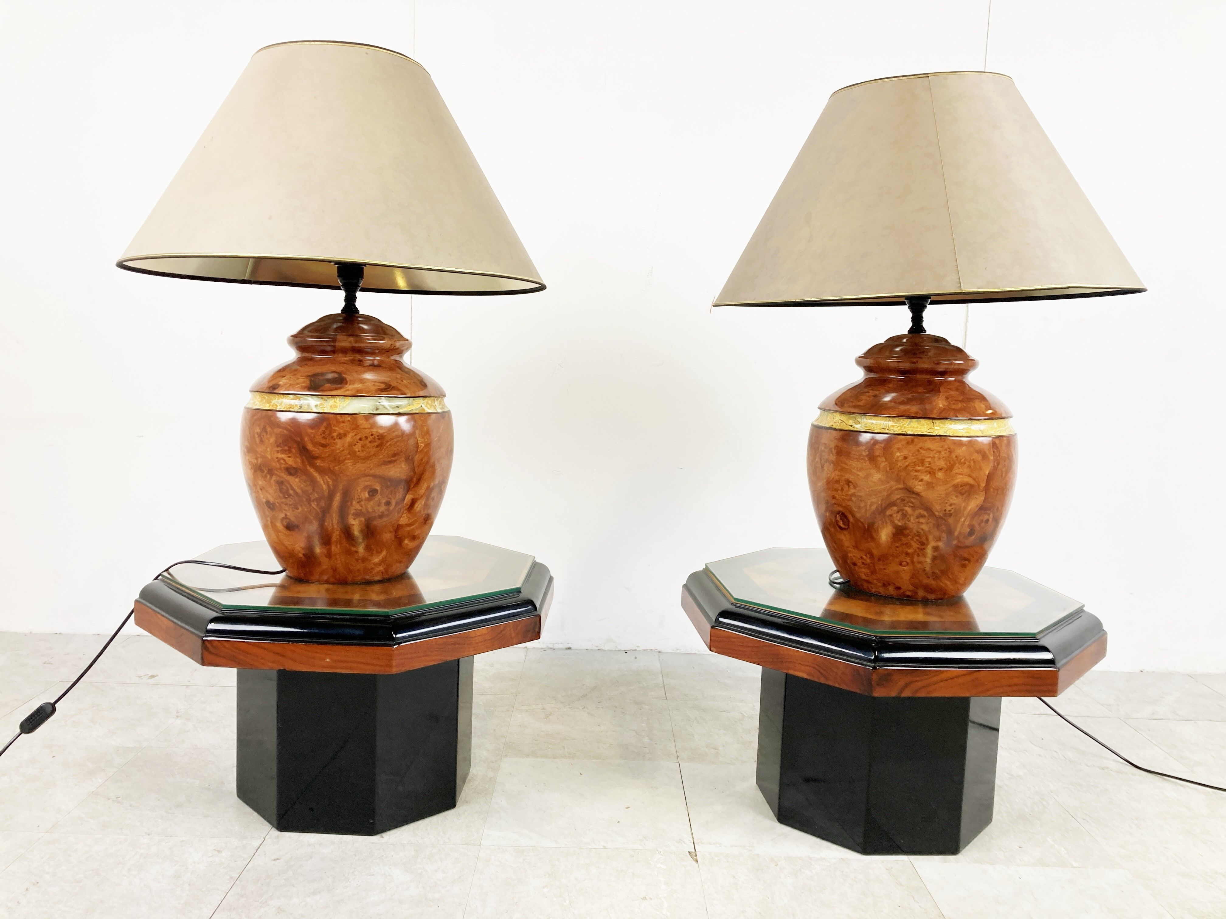 Paire de lampes de table chics, années 1980
