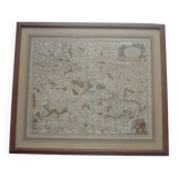 Carte ancienne xvii province de namur belgique par visscher, comitatus namurci, atlas minor, cadre