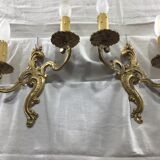 Paire d'appliques en bronze style Louis XV