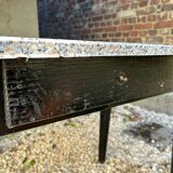 Vintage wooden table adhesive coating