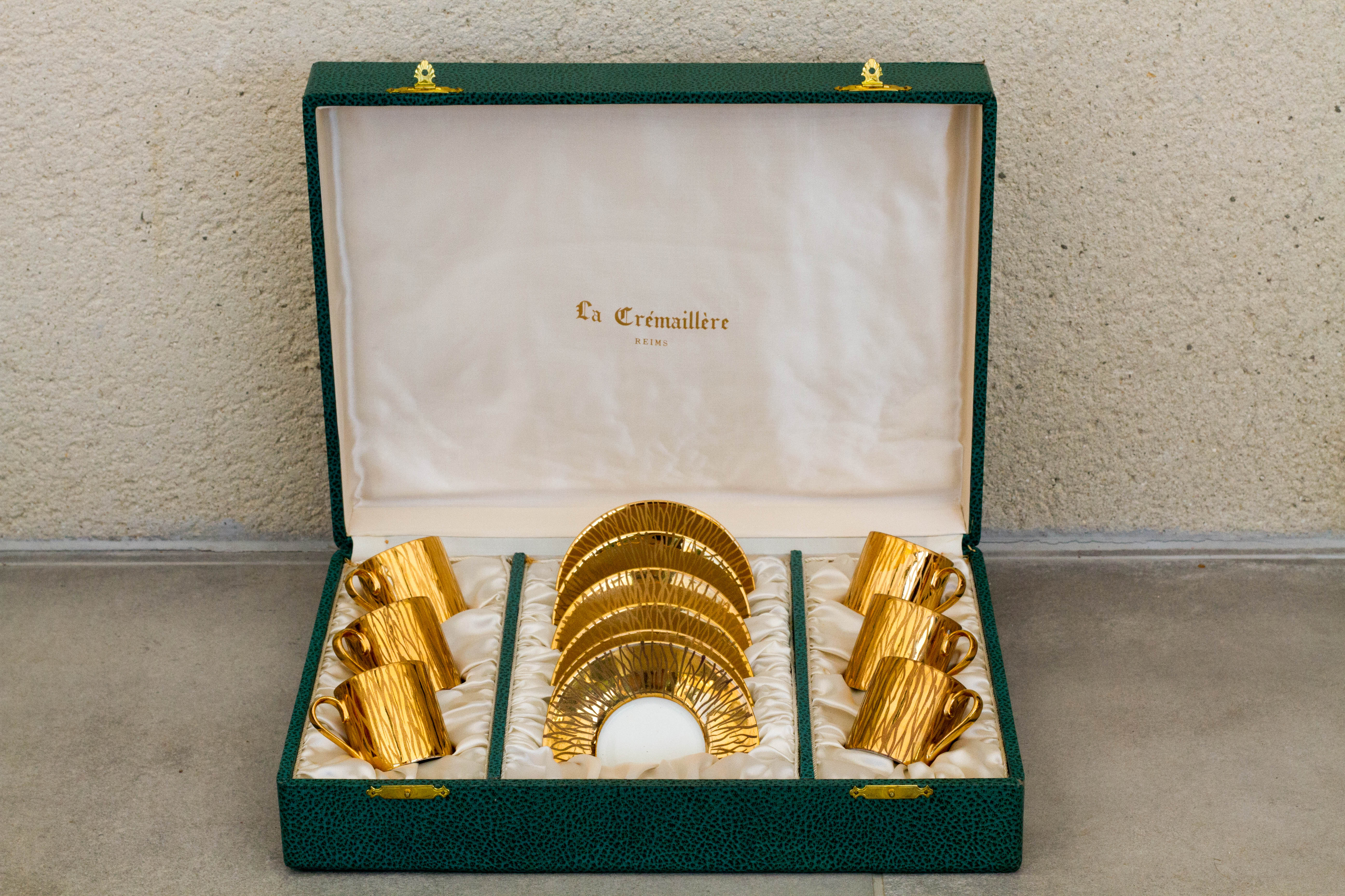 Gold plated tea/coffee cup and saucer set