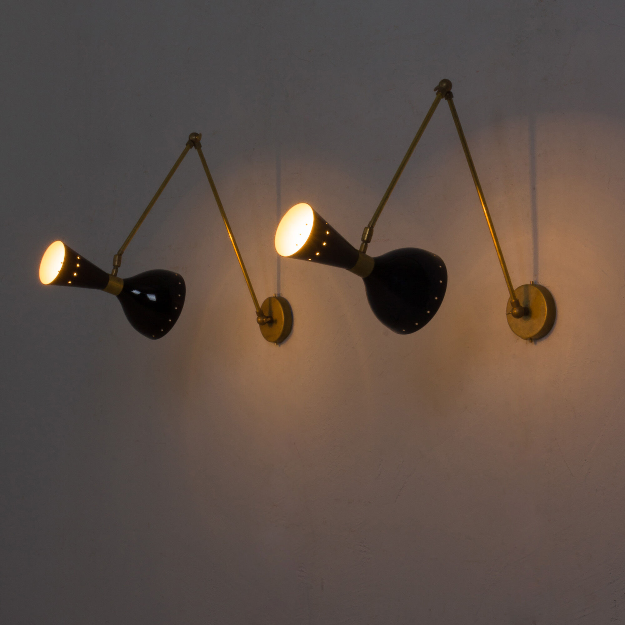 Set of 2 Italian sconces adjustable wall lamps