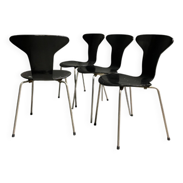 Set of 4 Mosquito chairs by Arne Jacobsen 1960 for Fritz Hansen.