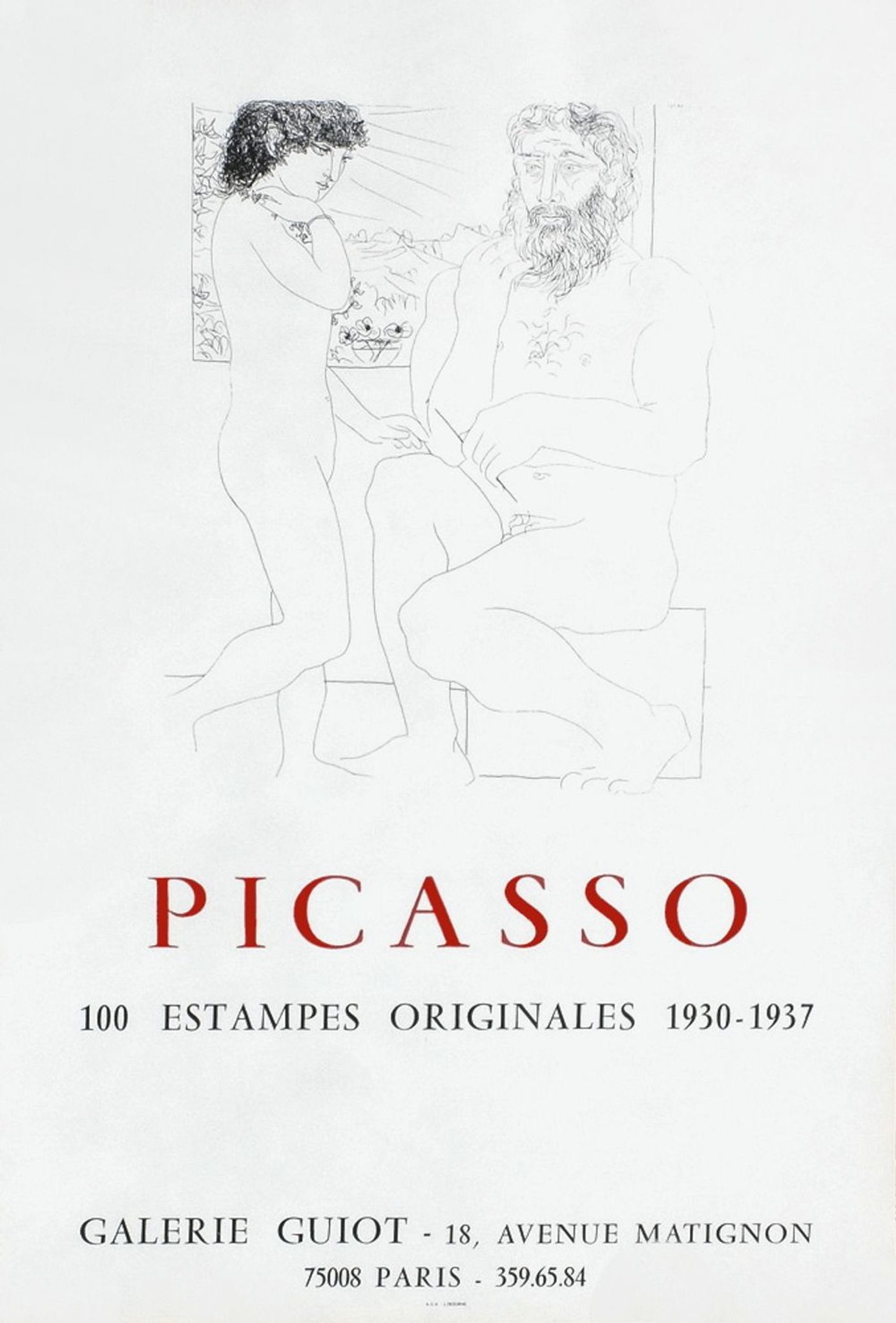 Affiche galerie Guiot Pablo Picasso 1973