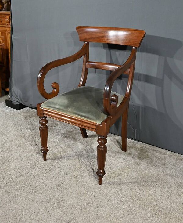 Fauteuil à Crosses en Acajou, époque Victorienne, Angleterre – 2ème partie XIXe