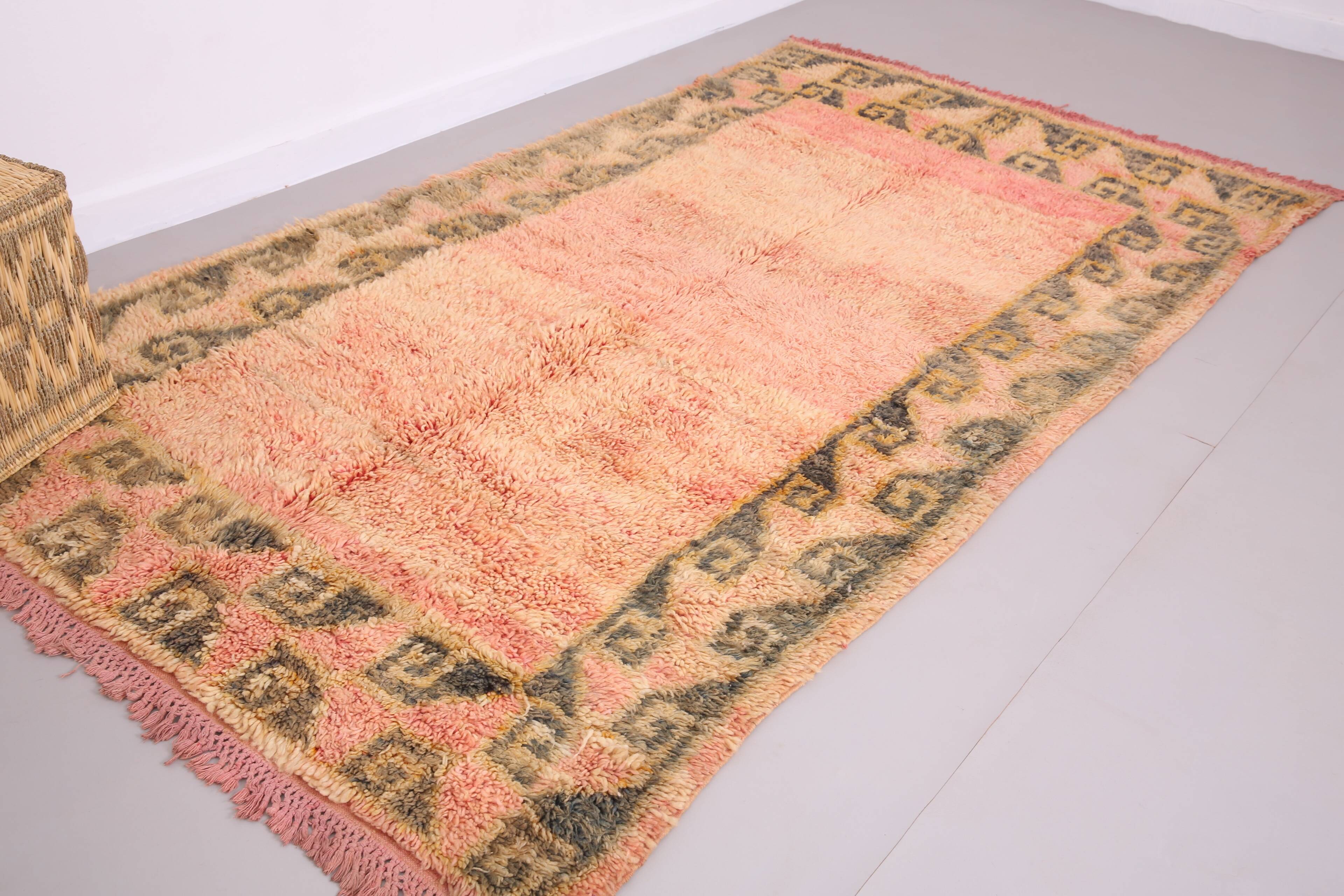 Vintage Moroccan Rug 157 x 274 cm - Peach Handmade Moroccan Rug - Wool Rug