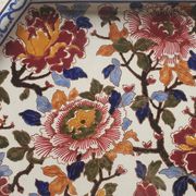 Top dish in earthenware of Gien decoration Peony