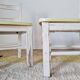 Paire de chaises enfant vintage – Bois patiné blanc