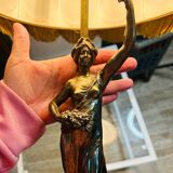 Bronze lamp signed Aug.Moreau