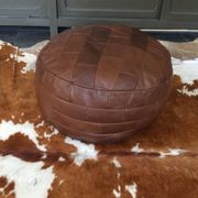 Pouf en cuir patchwork