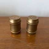 Ancien Service Salière Poivrière Laiton Vintage