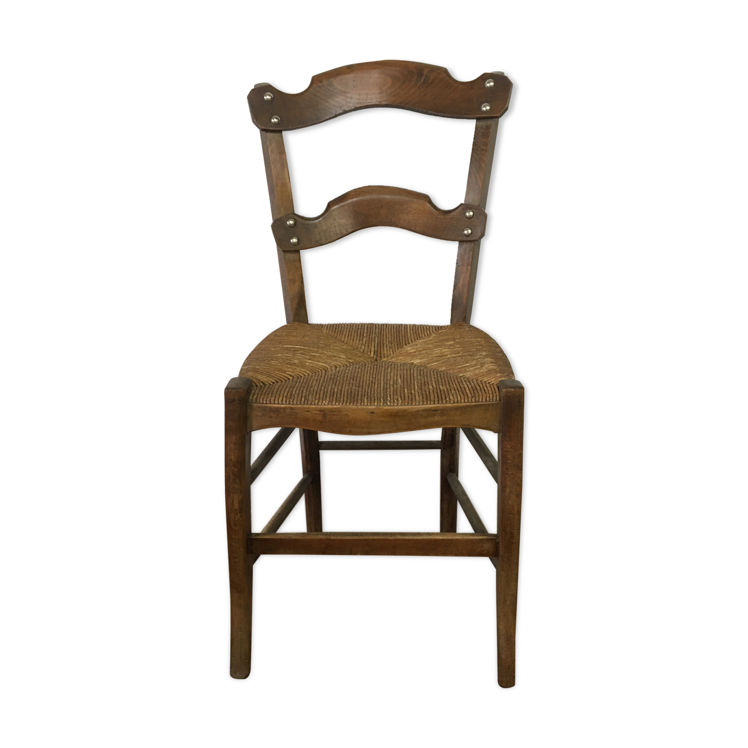 Old wood and straw chair