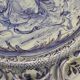 Large blue faience plate from Savona, Italy, 48 cm in diameter.