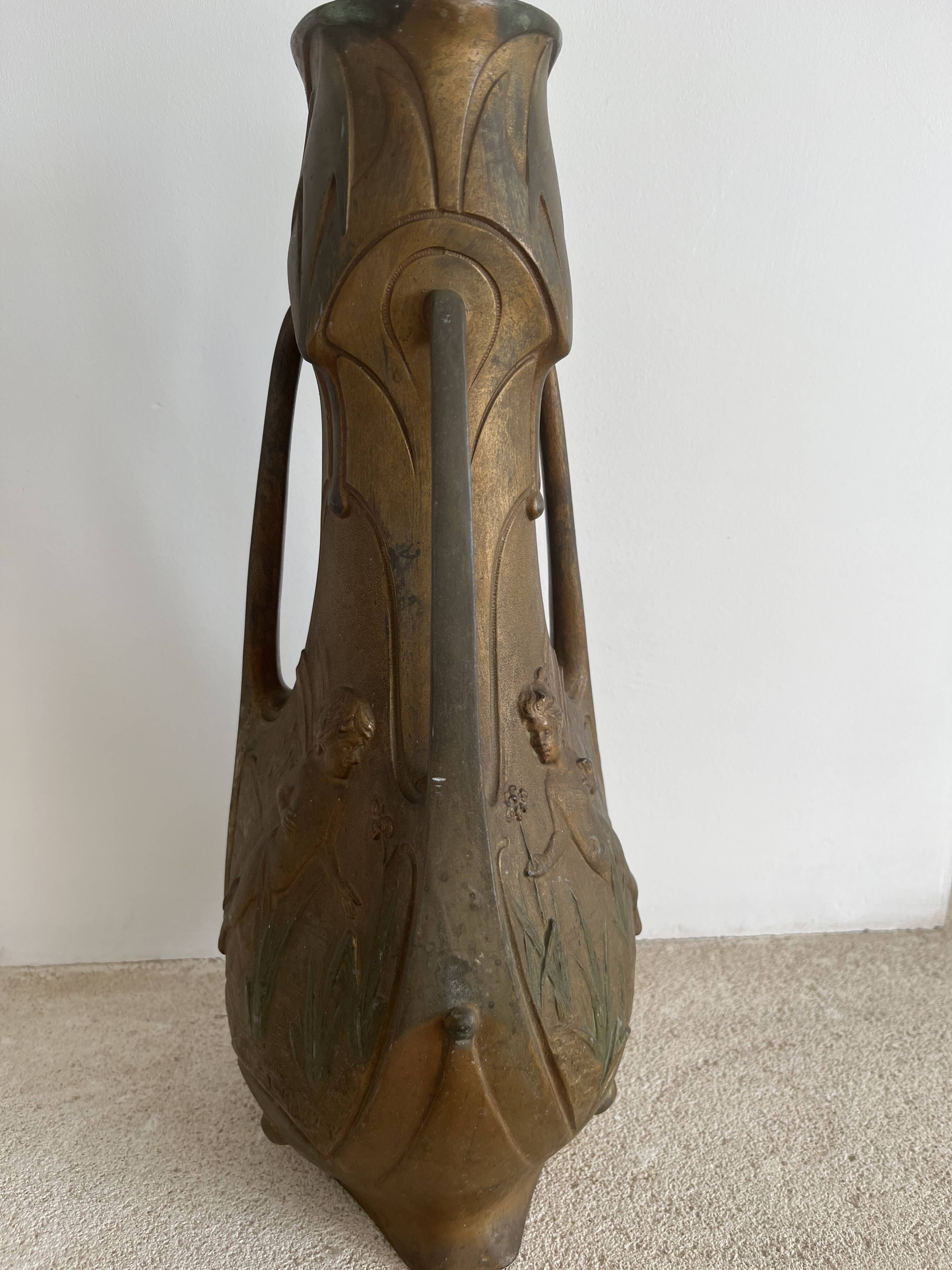 Art Nouveau tin vase