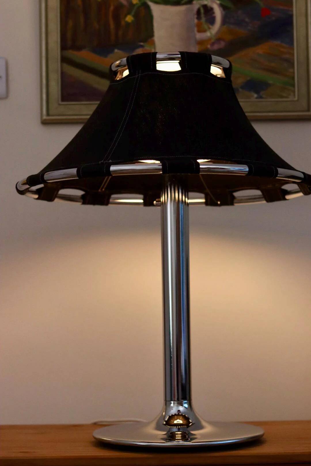 Chrome table lamp by Anna Ehrner for Ateljé Lyktan, 1970s