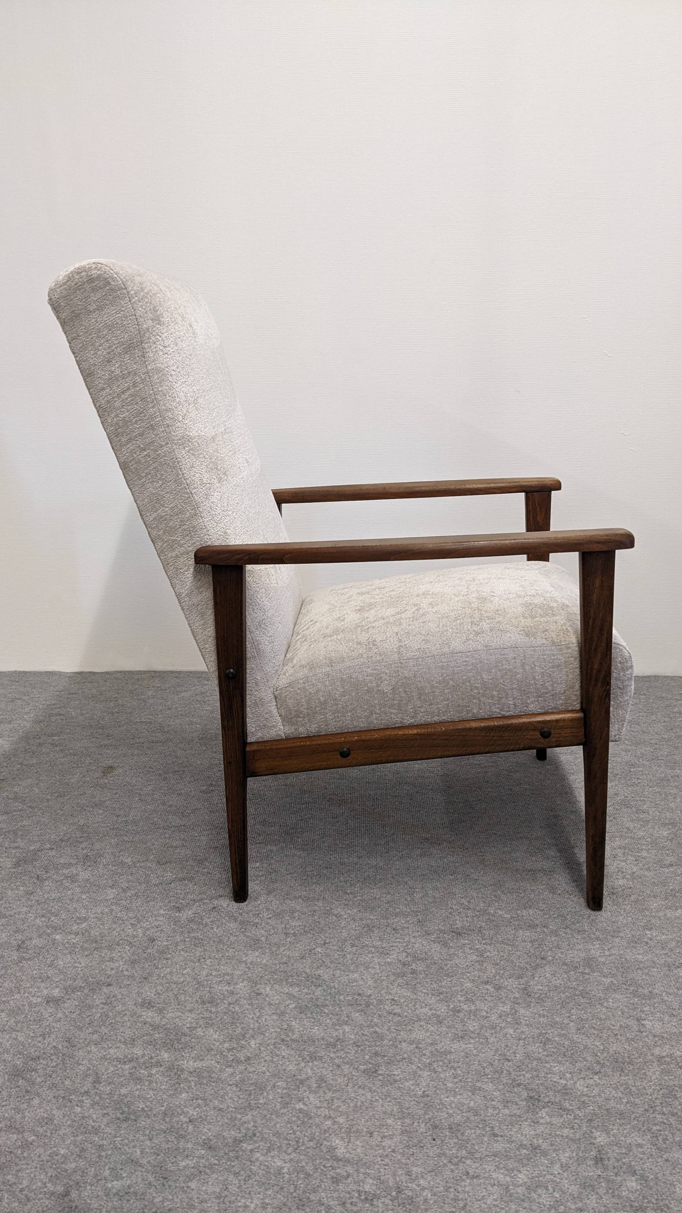 Pair of vintage stained beech armchairs from the 50s/60s
