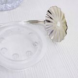 Glass ice bucket with spoon 1970