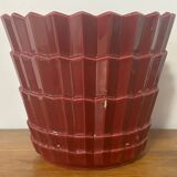 Old Saint Clément vintage burgundy red ceramic flowerpot