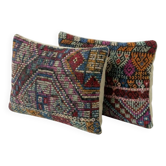 Set of 2 vintage kilim cushion covers 33x51 cm