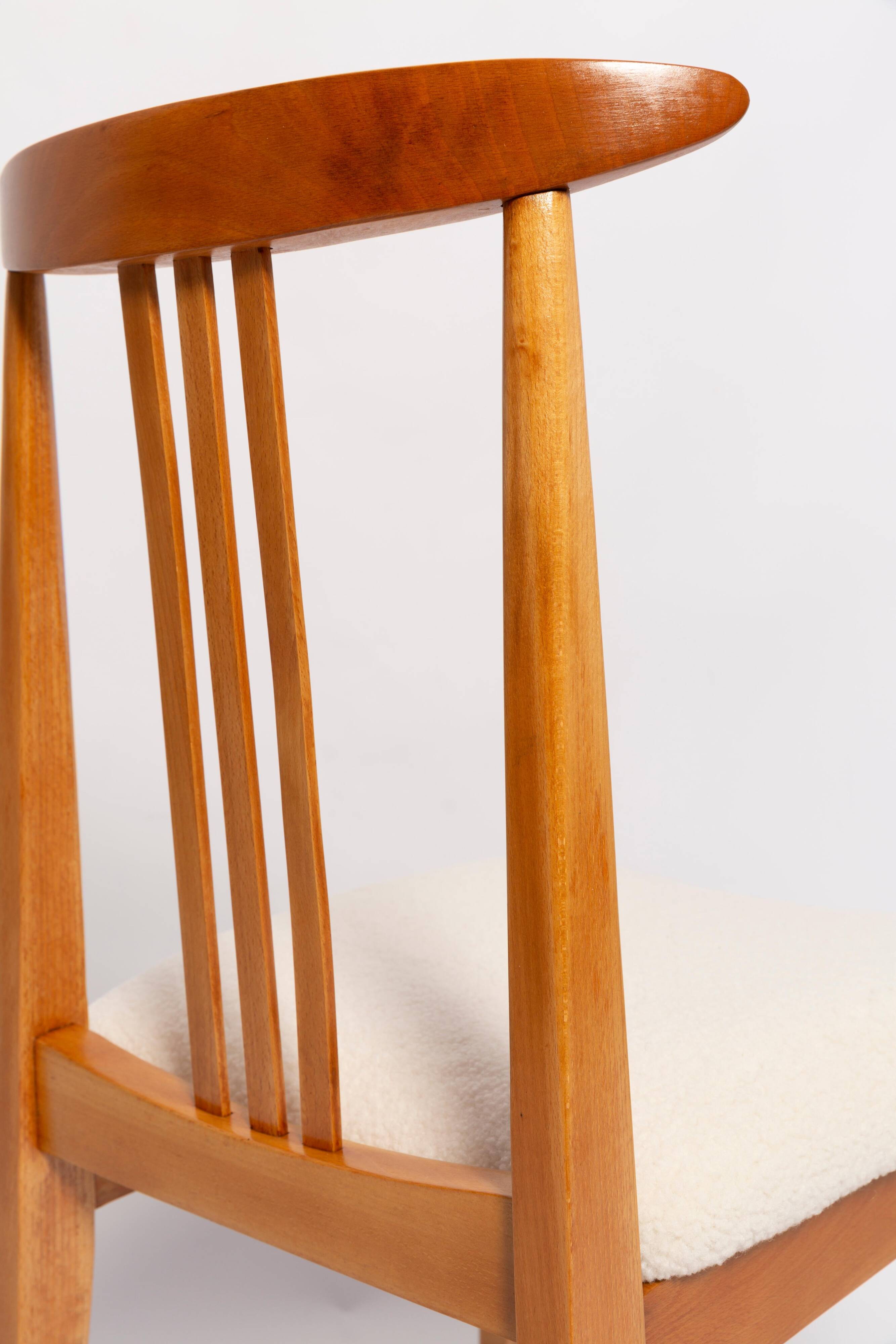 Mid-Century Chair in Cream Ivory Boucle, designed by Mr. Zielinski, Europe, 1960s