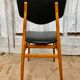 Set of 4 Scandinavian teak and black skai chairs