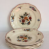Set of 6 flat plates Sarreguemines